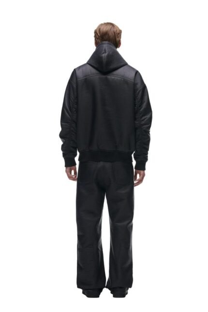 6PM CRINKLE ZIP JACKET BLACK