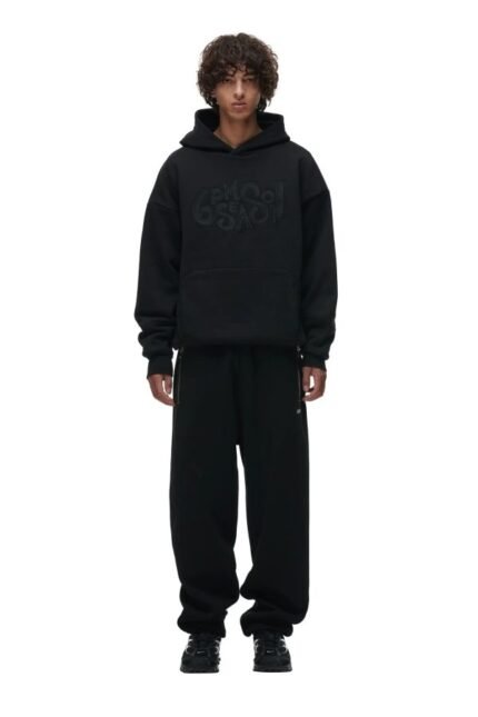 6PM DOUBLE LAYER PLAY HOODIE BLACK