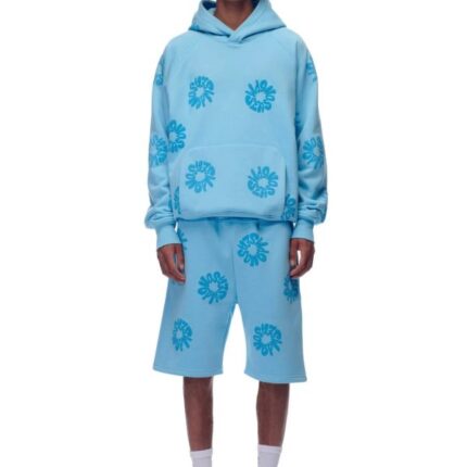 6PM FLOWER HOODIE BABY BLUE