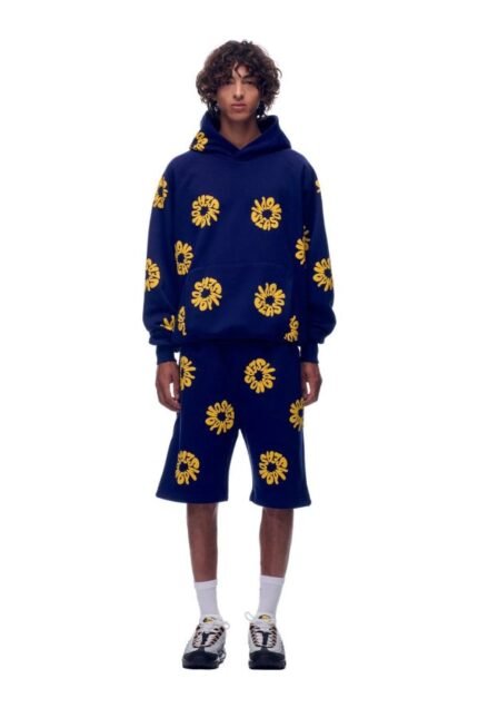 6PM FLOWER HOODIE NAVY