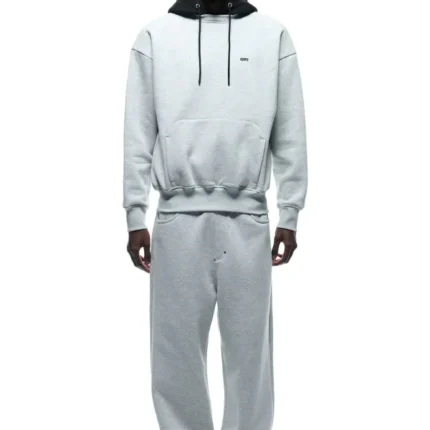 6PM crewneck hoodie grey-black