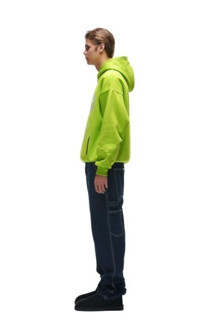 6PM double hoodie lime