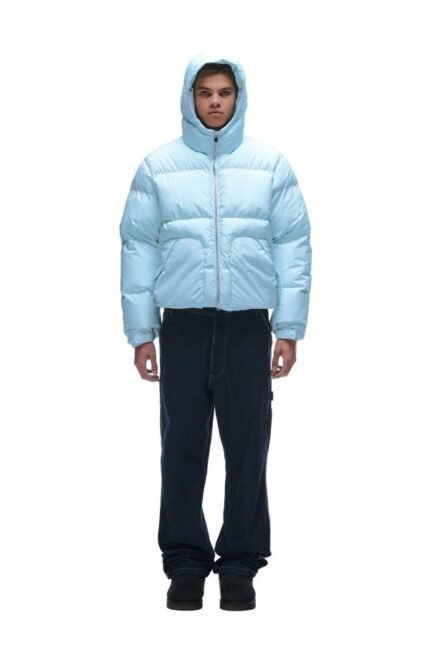 6PM puffer jacket ice blue