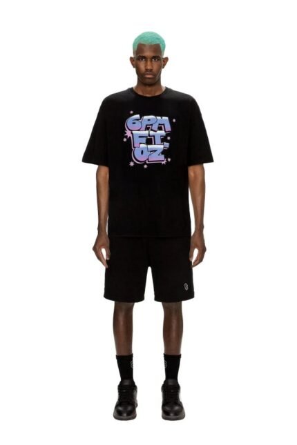 6pm Airbrush T-Shirt Black