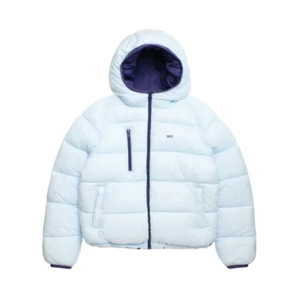 Reversible puffer jacket blue